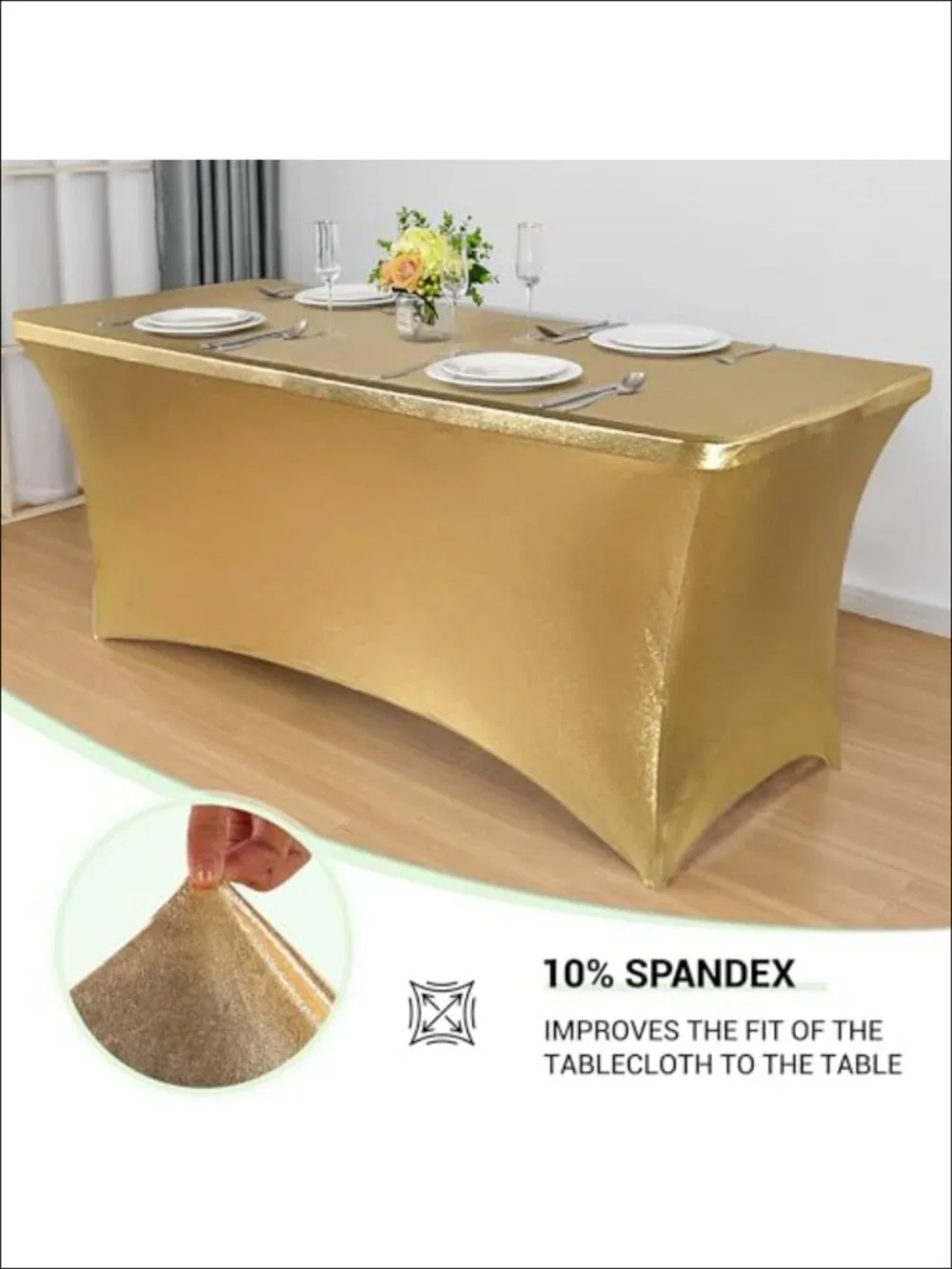 6 Pack Stretch Spandex Table Covers for 6 Foot Tables Banquet Fitted